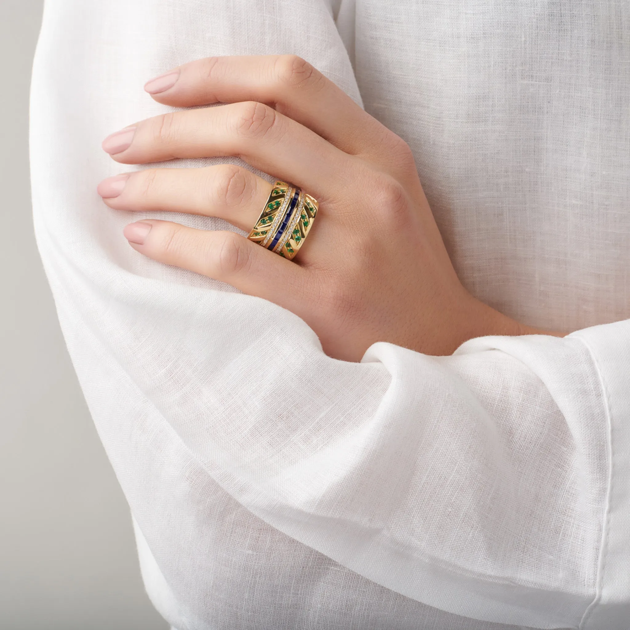 Palazzasso Ring 18ct Yellow Gold - Sapphire, Ruby & Diamond