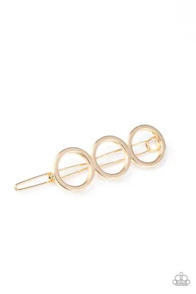Paparazzi Hair Accessories ~ A HOLE Lot of Trouble - Gold