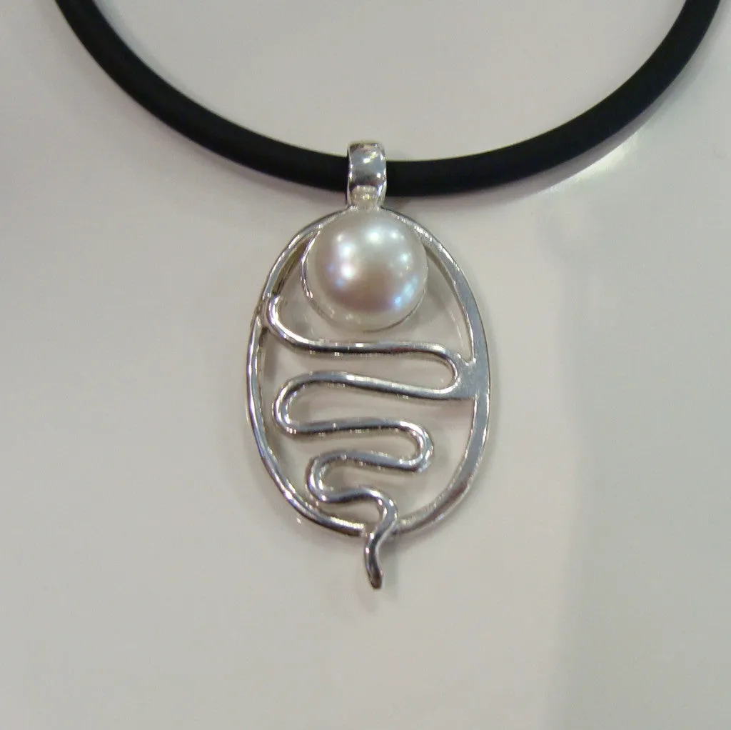 Pearl Pendant Blue Haze Staircase to the Moon (white,s/s)