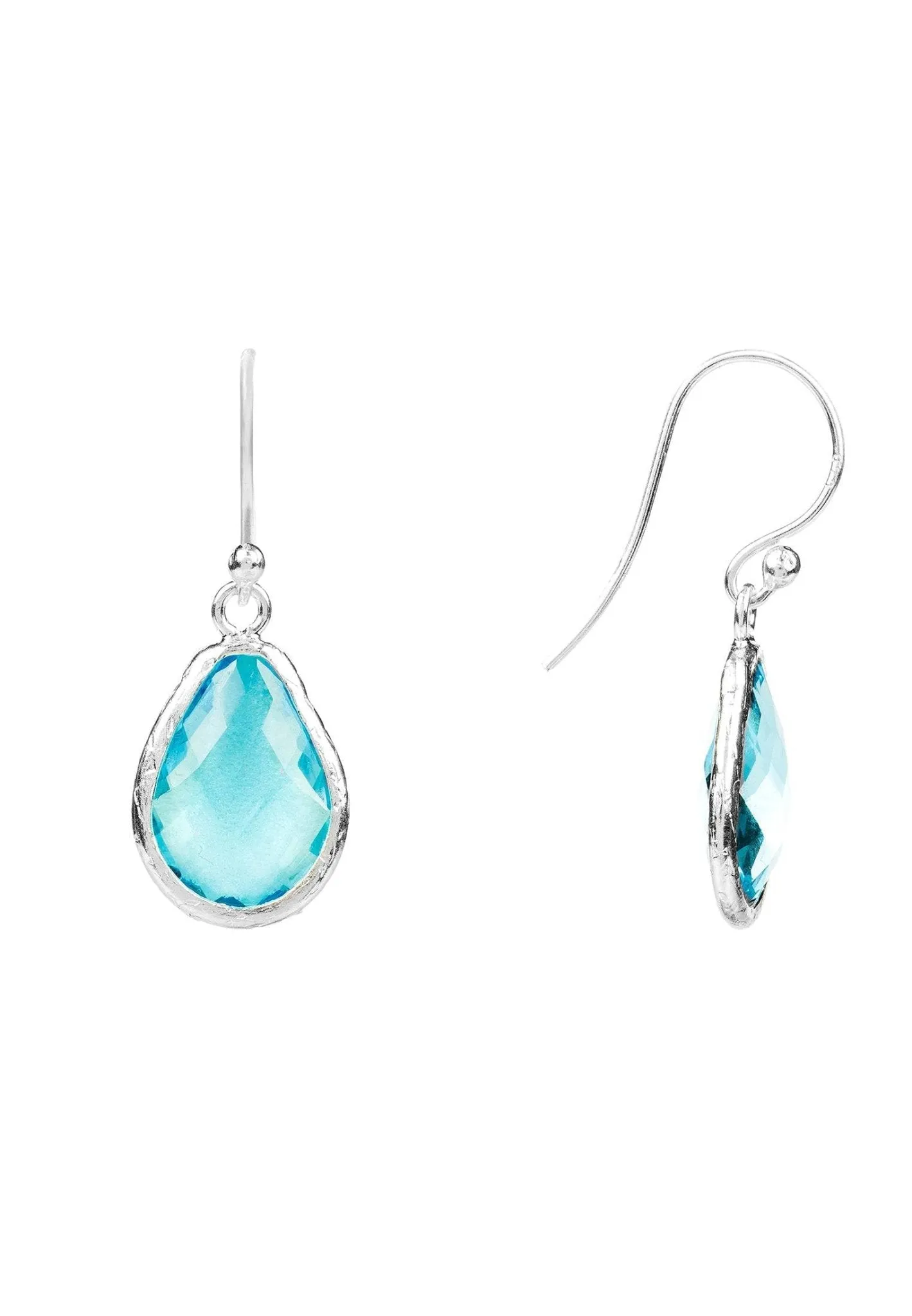 Petite Drop Earrings in Blue Topaz Hydro Silver