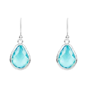 Petite Drop Earrings in Blue Topaz Hydro Silver