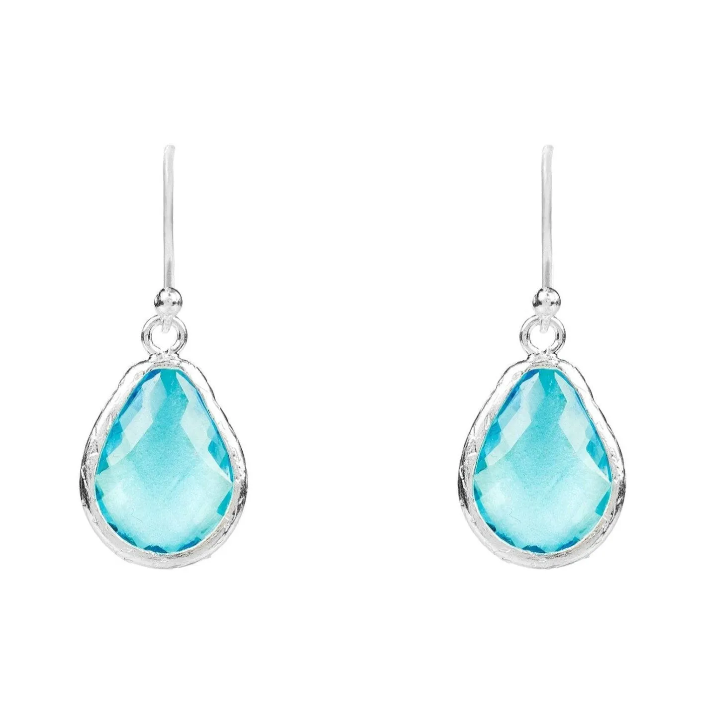 Petite Drop Earrings in Blue Topaz Hydro Silver