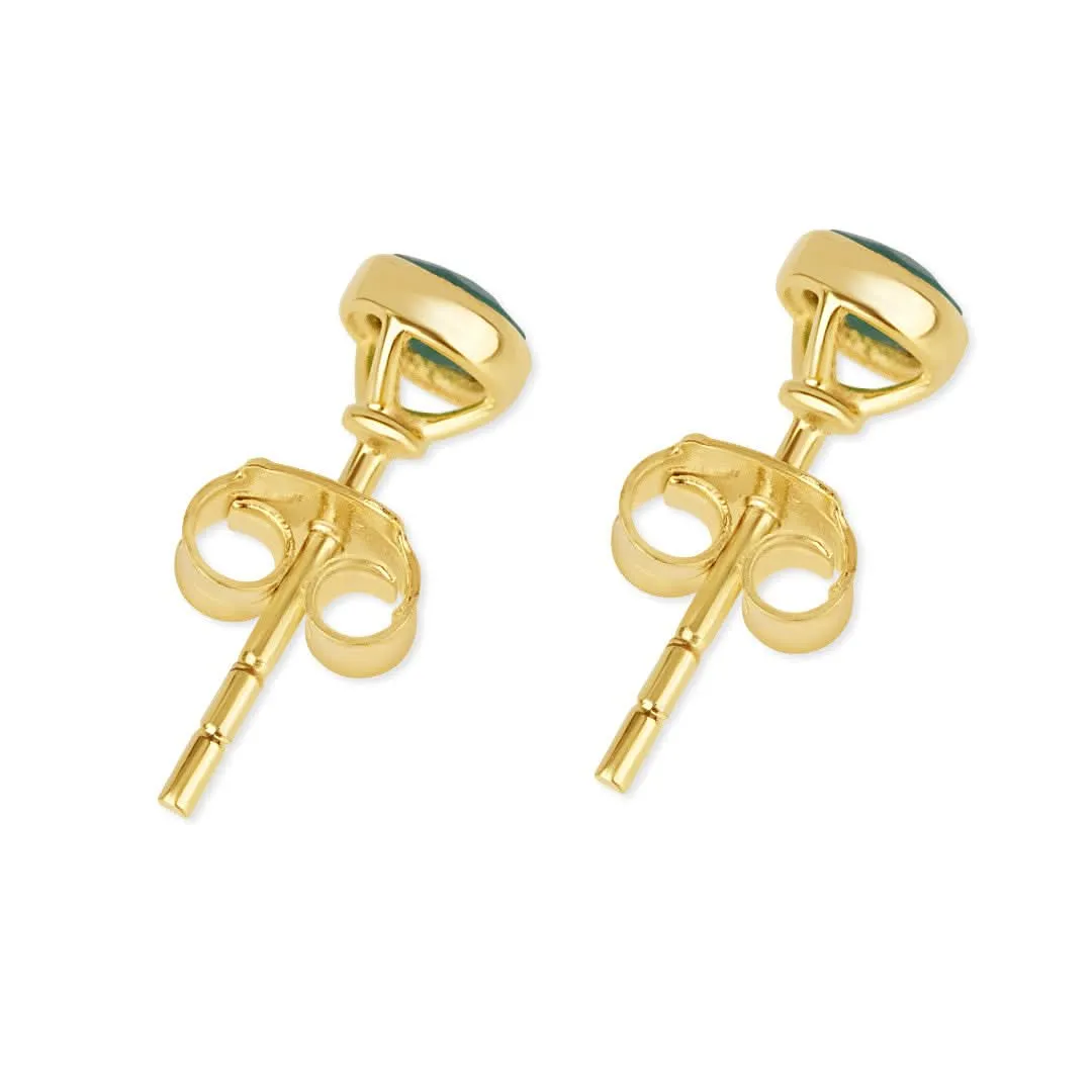 Pink Opal Mini Stud Earrings | Gold - October