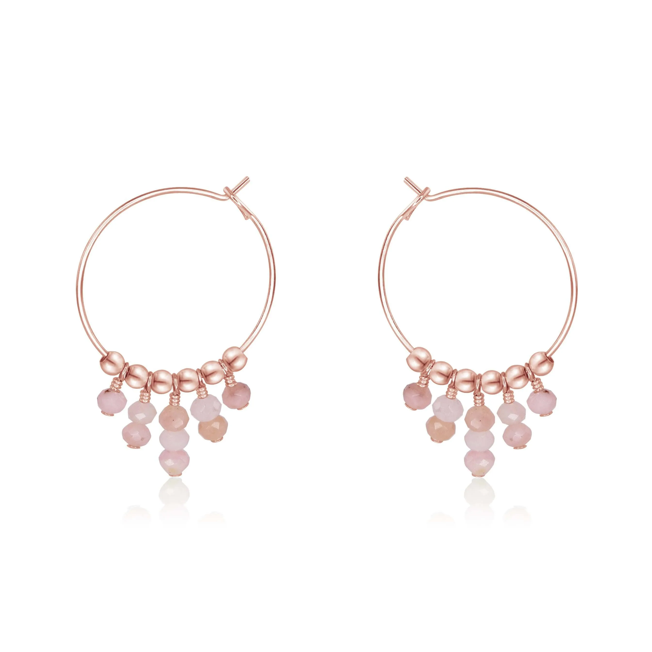 Pink Peruvian Opal Statement Hoop Earrings