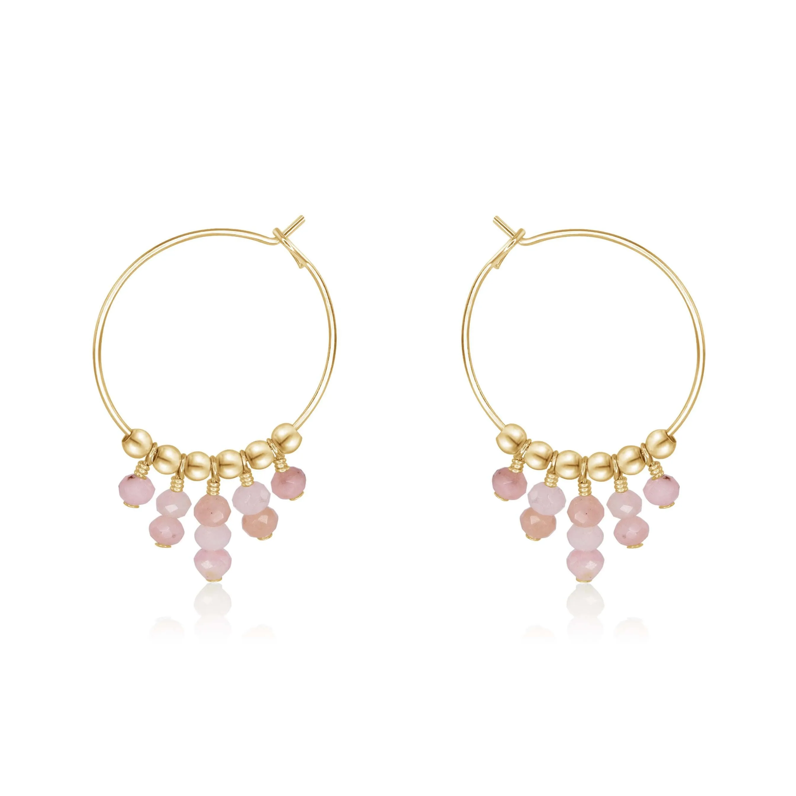 Pink Peruvian Opal Statement Hoop Earrings