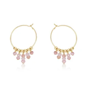 Pink Peruvian Opal Statement Hoop Earrings