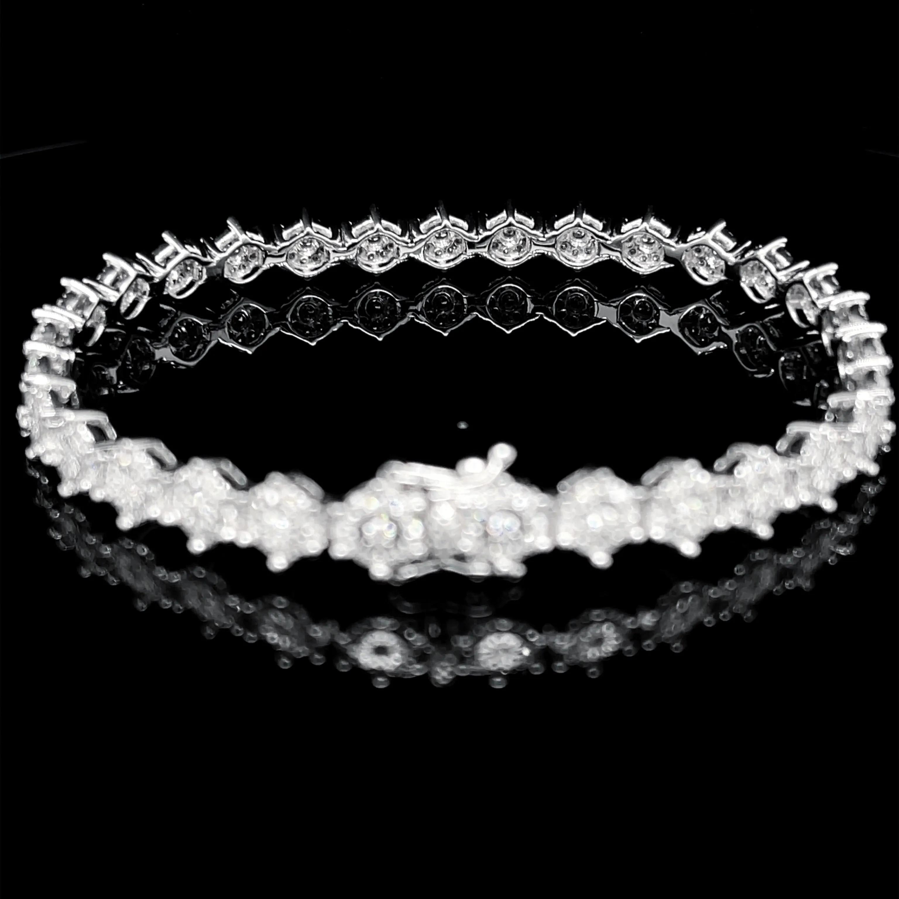 PREORDER | Hex Illusion Tennis Diamond Bracelet 14kt