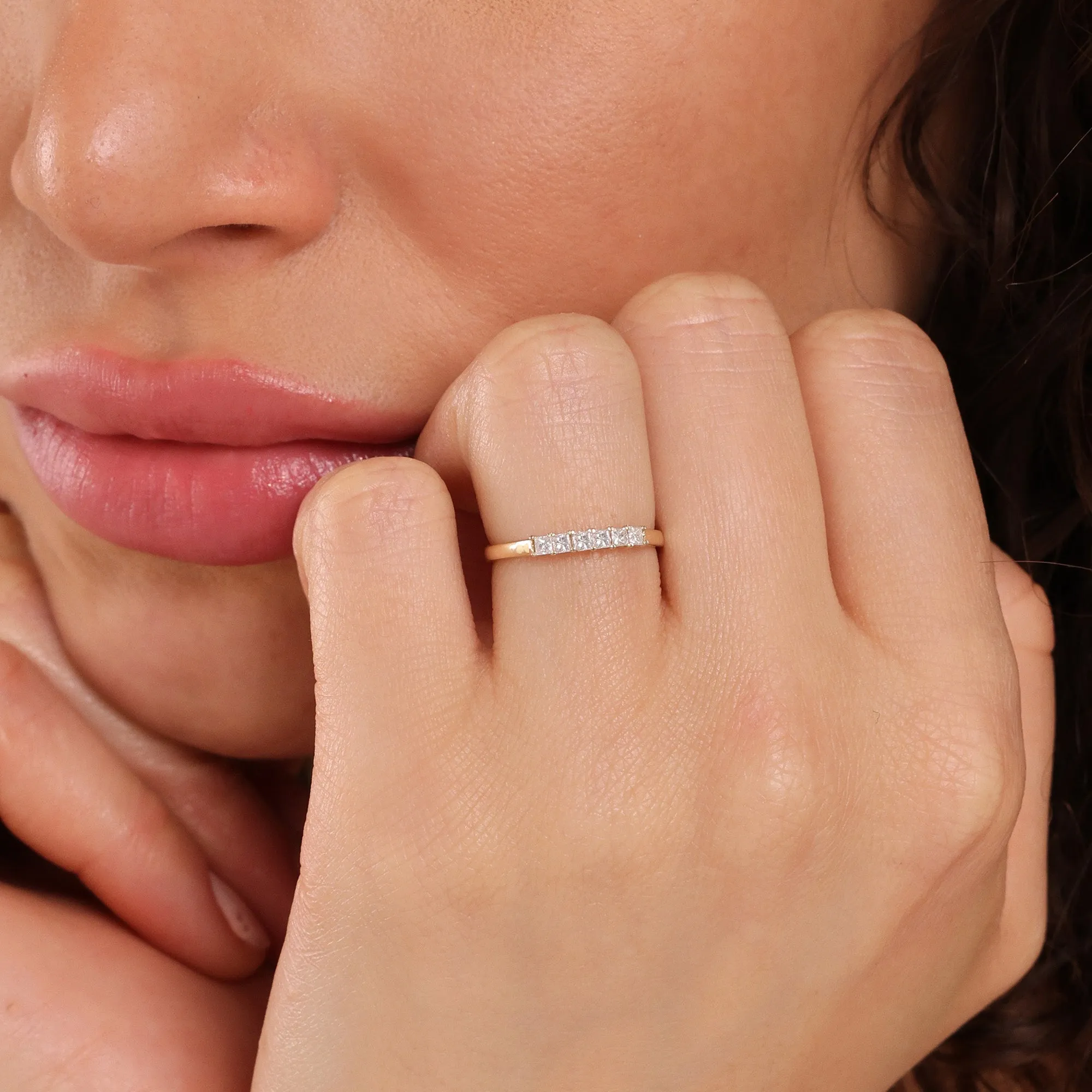 Princess-Cut Diamonds Gold Ring, Dawn