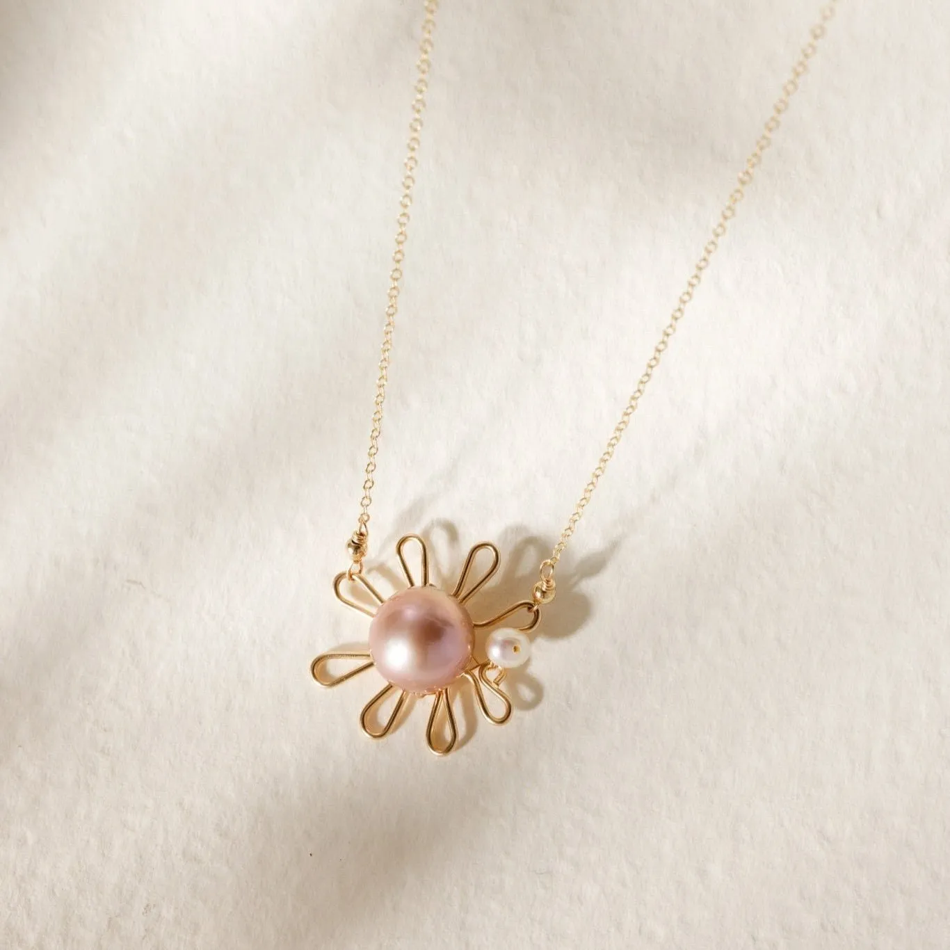 Purple Fairy Series Small Sun Pearl Pendant Necklace