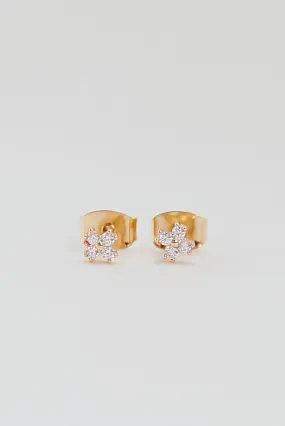 Quinn Gold Rhinestone Stud Earrings