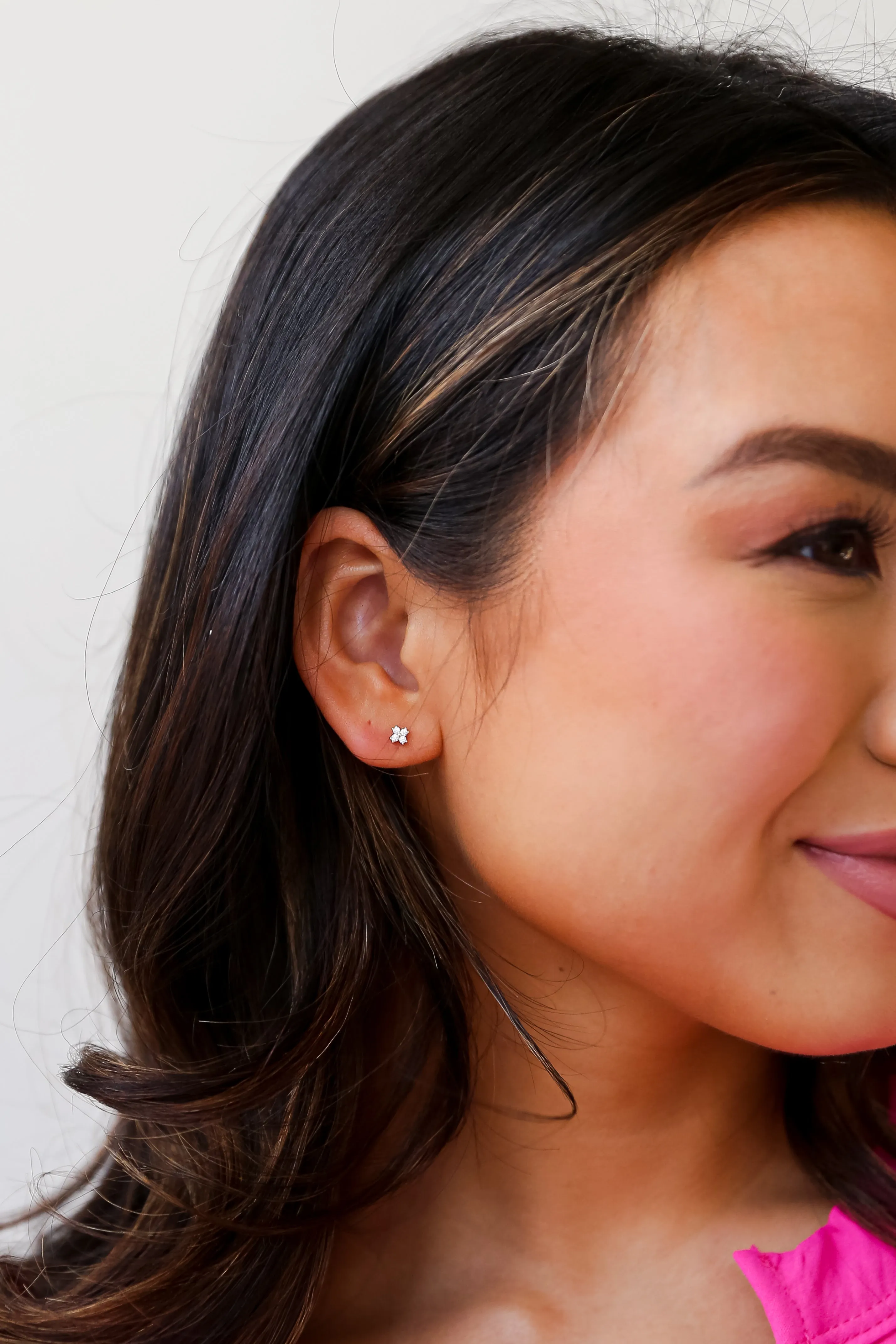 Quinn Gold Rhinestone Stud Earrings