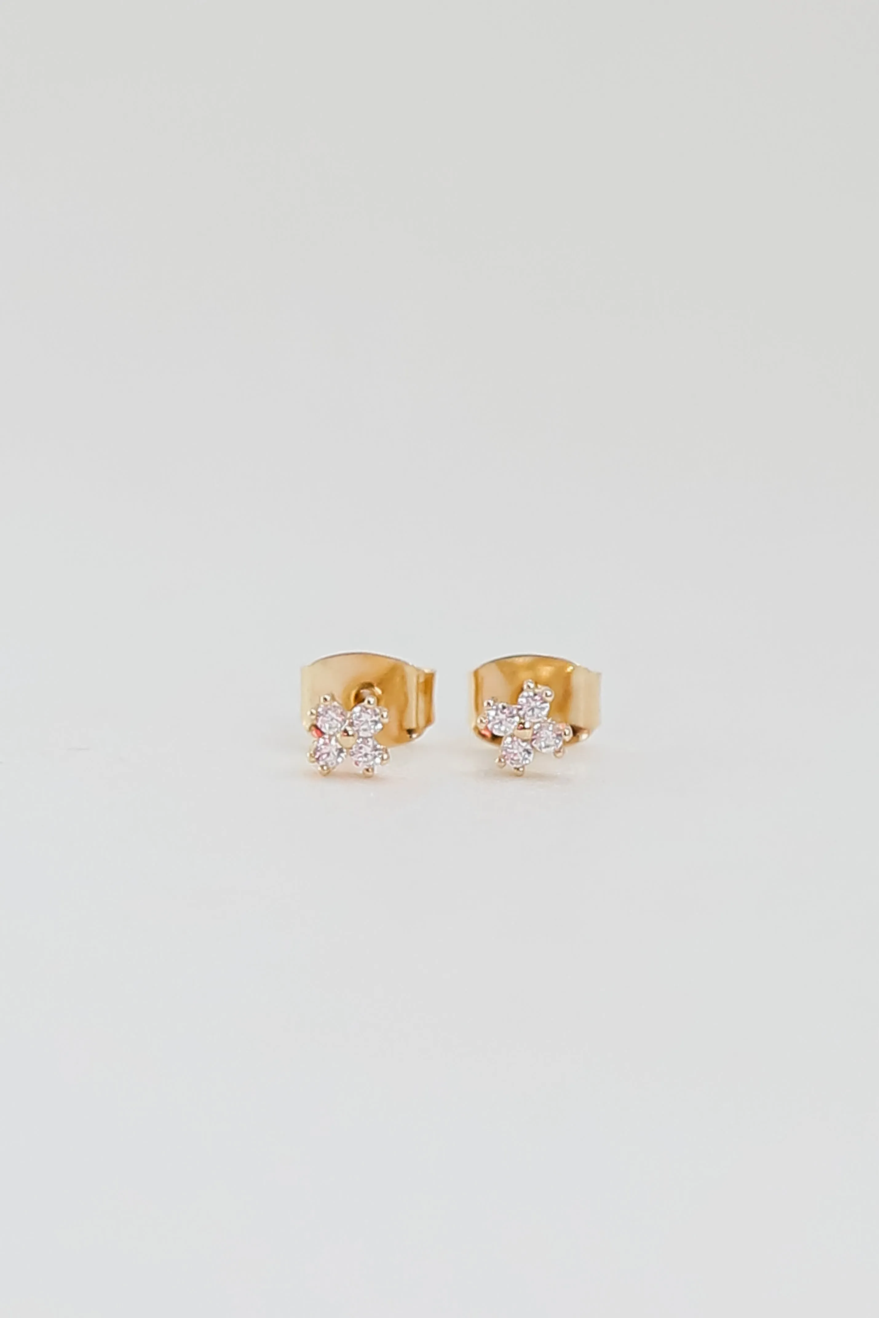 Quinn Gold Rhinestone Stud Earrings