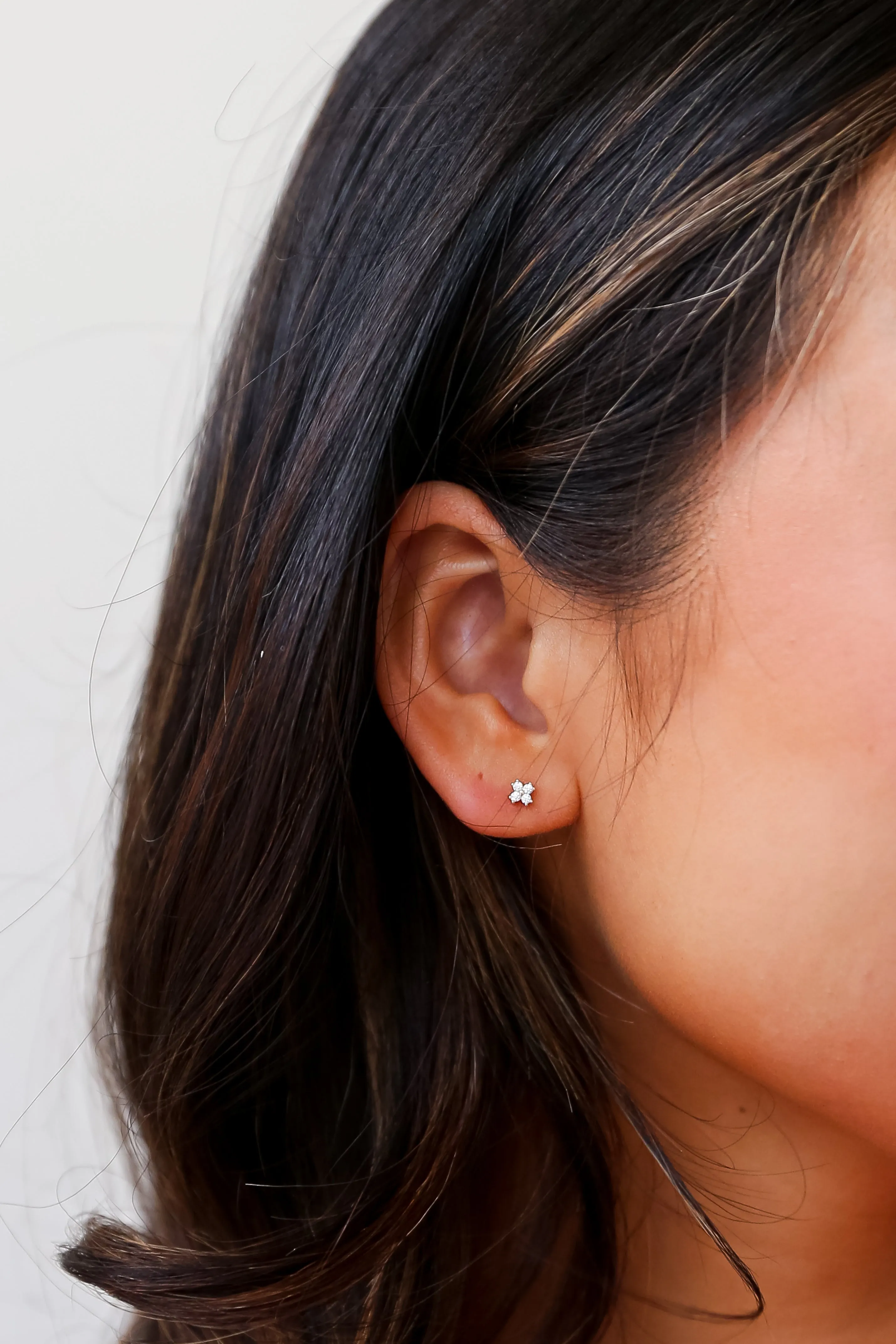 Quinn Gold Rhinestone Stud Earrings