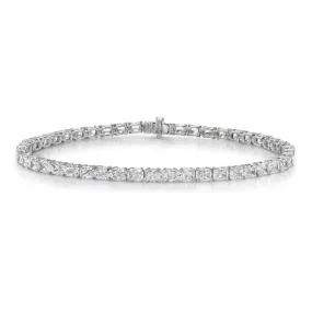 Radiant Cut Diamond Tennis Bracelet (9.75 ct.) 4-Prongs Setting in 18K Gold