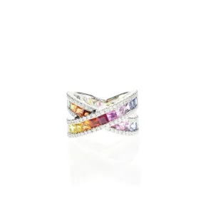 Rainbow Cross Over Ring