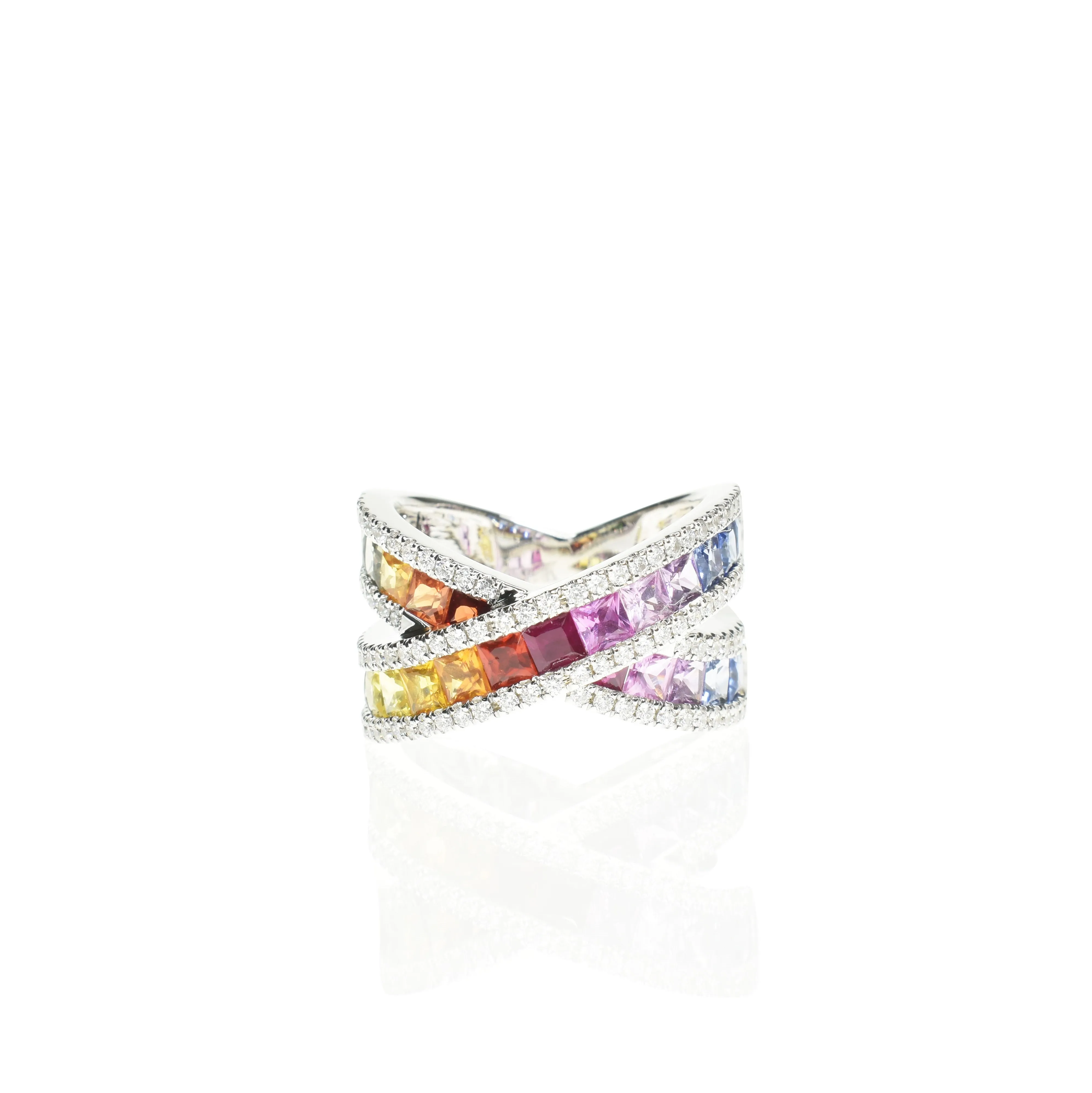 Rainbow Cross Over Ring