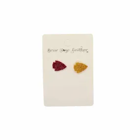 Red and Gold KC stud earrings