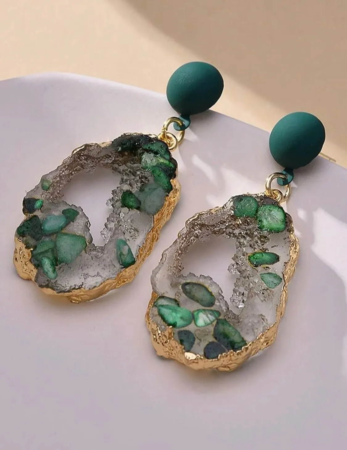 Resin Geode Earrings