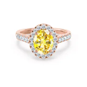 ROSA - Chatham® Yellow Sapphire & Diamond 18K Rose Gold Halo