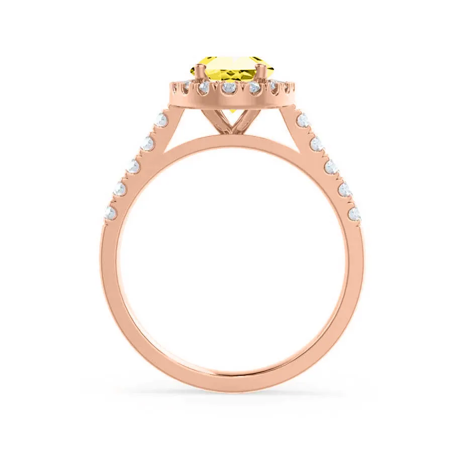ROSA - Chatham® Yellow Sapphire & Diamond 18K Rose Gold Halo