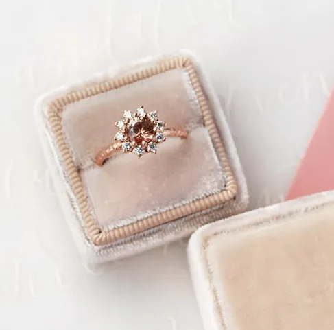 Rose Gold Vintage Rosetta with .80ct Round Peach Sapphire