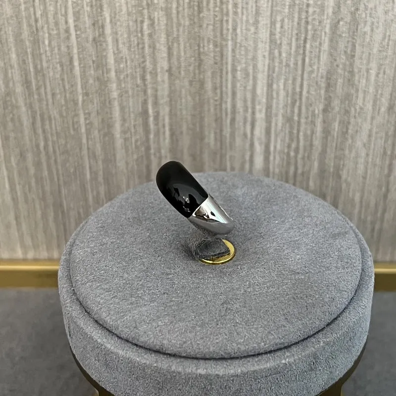 S925 Sterling Silver Irregular Black Onyx Rings