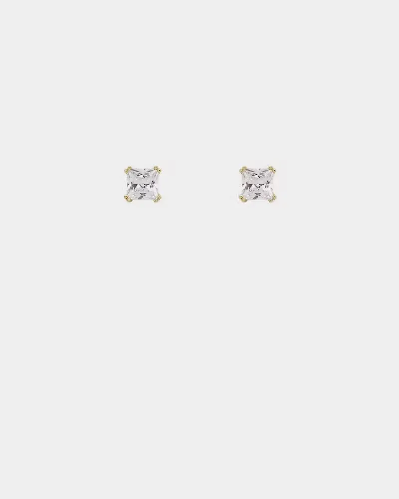 Saint Morta Square Cut Earrings Iced Gold