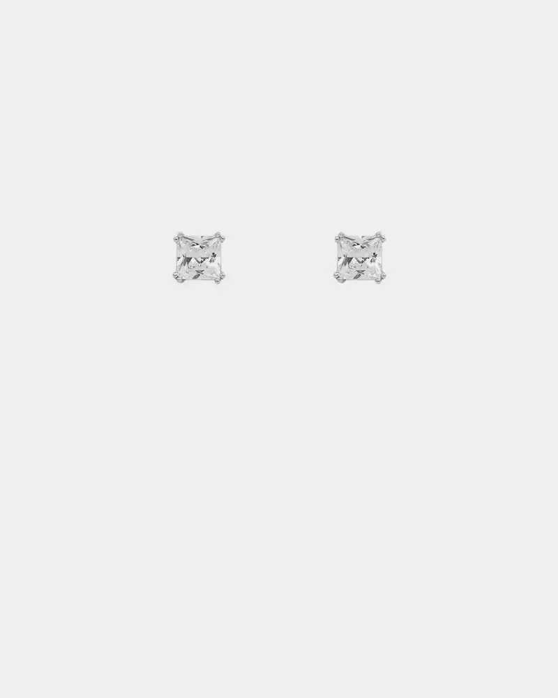 Saint Morta Square Cut Earrings White Gold