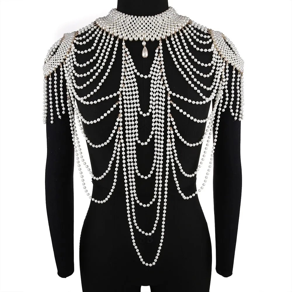 Sexy Wedding Dress Pearls Body Jewelry