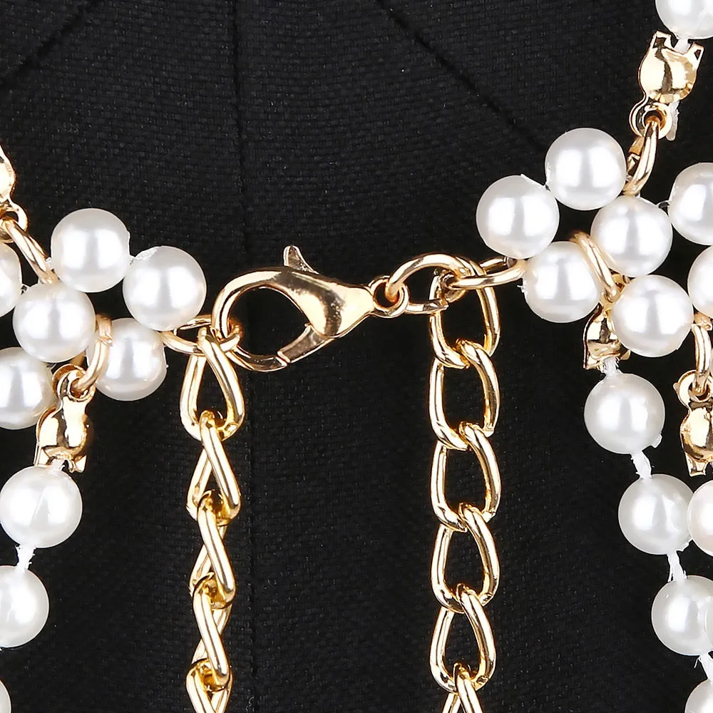 Sexy Wedding Dress Pearls Body Jewelry