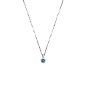 Silver Mini Blue Topaz Necklace