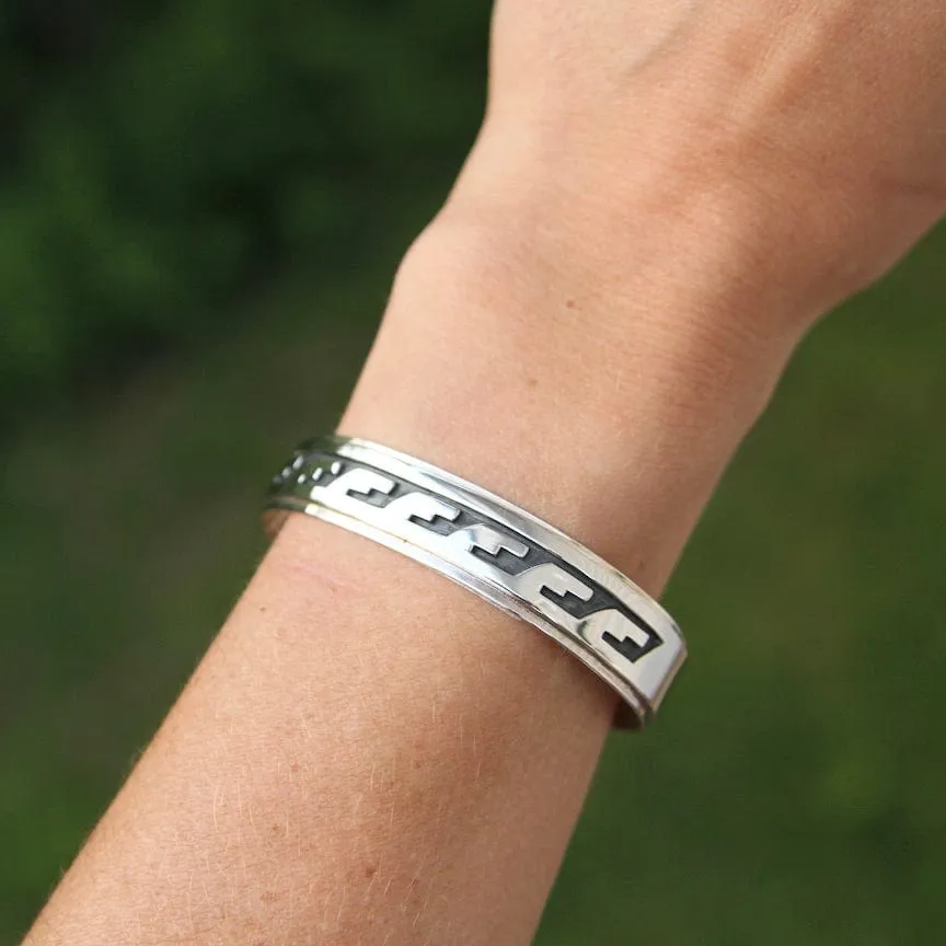 Silver Overlay Wavy Cuff by Chris Mansfield