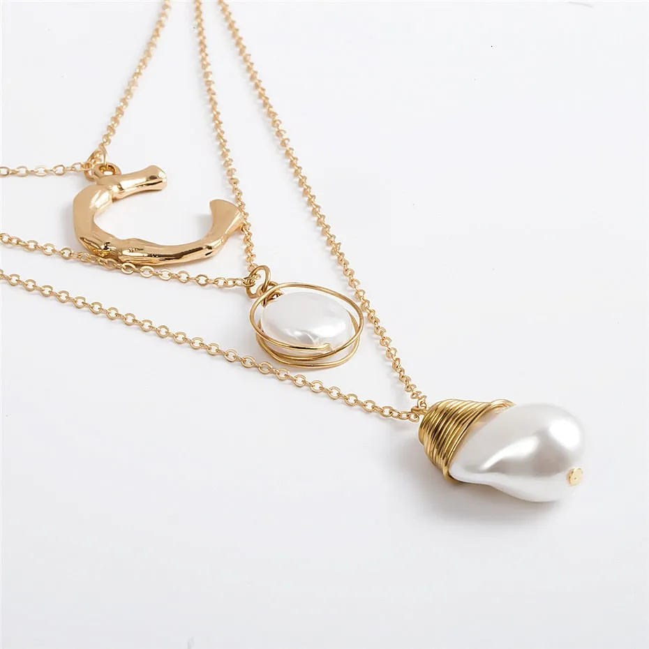 Simulated Pearl Choker Necklace