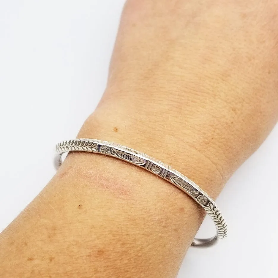 STAMPED WHEAT KNIFE EDGE CUFF
