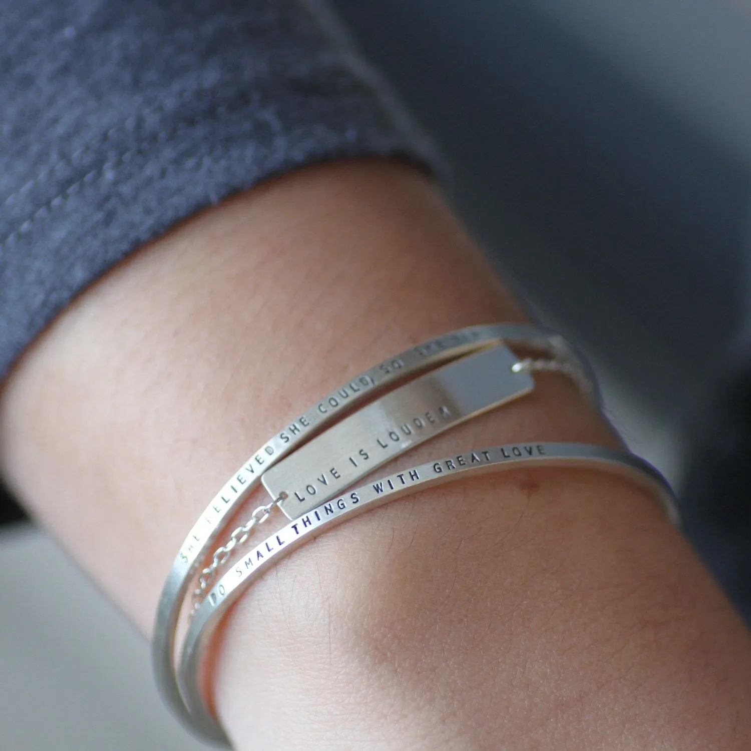Sterling Silver Cuff - "Do Small Things with Great Love"