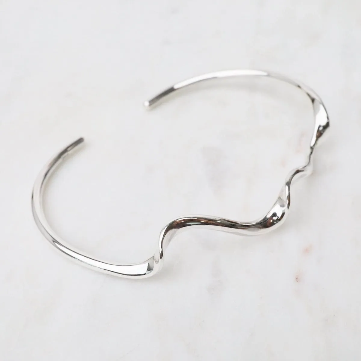 Sterling Silver Cuff with 3 Small Waves