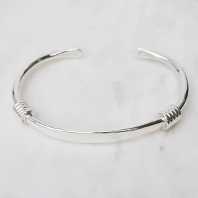 Sterling Silver Cuff with Double Wrapped Details