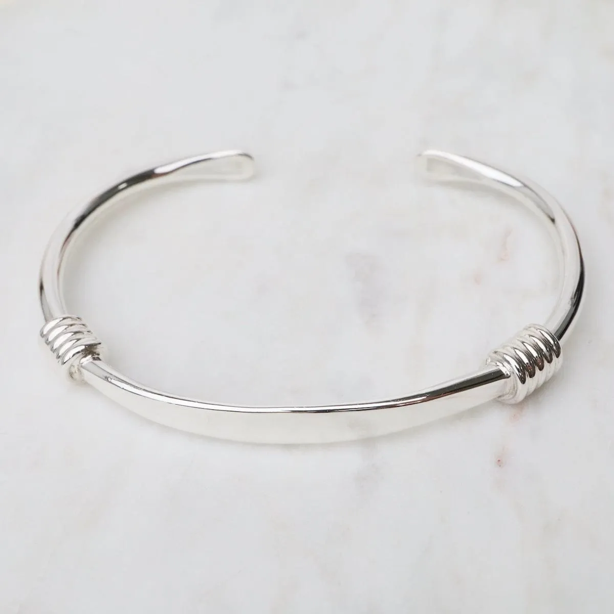 Sterling Silver Cuff with Double Wrapped Details