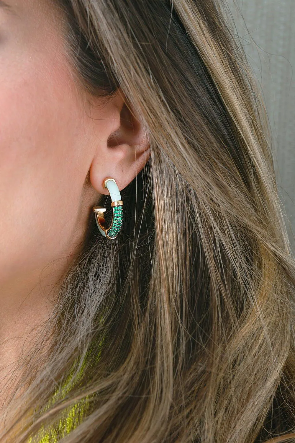 Sugar and Spice Emerald Hoop Earrings