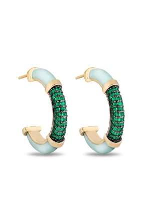 Sugar and Spice Emerald Hoop Earrings