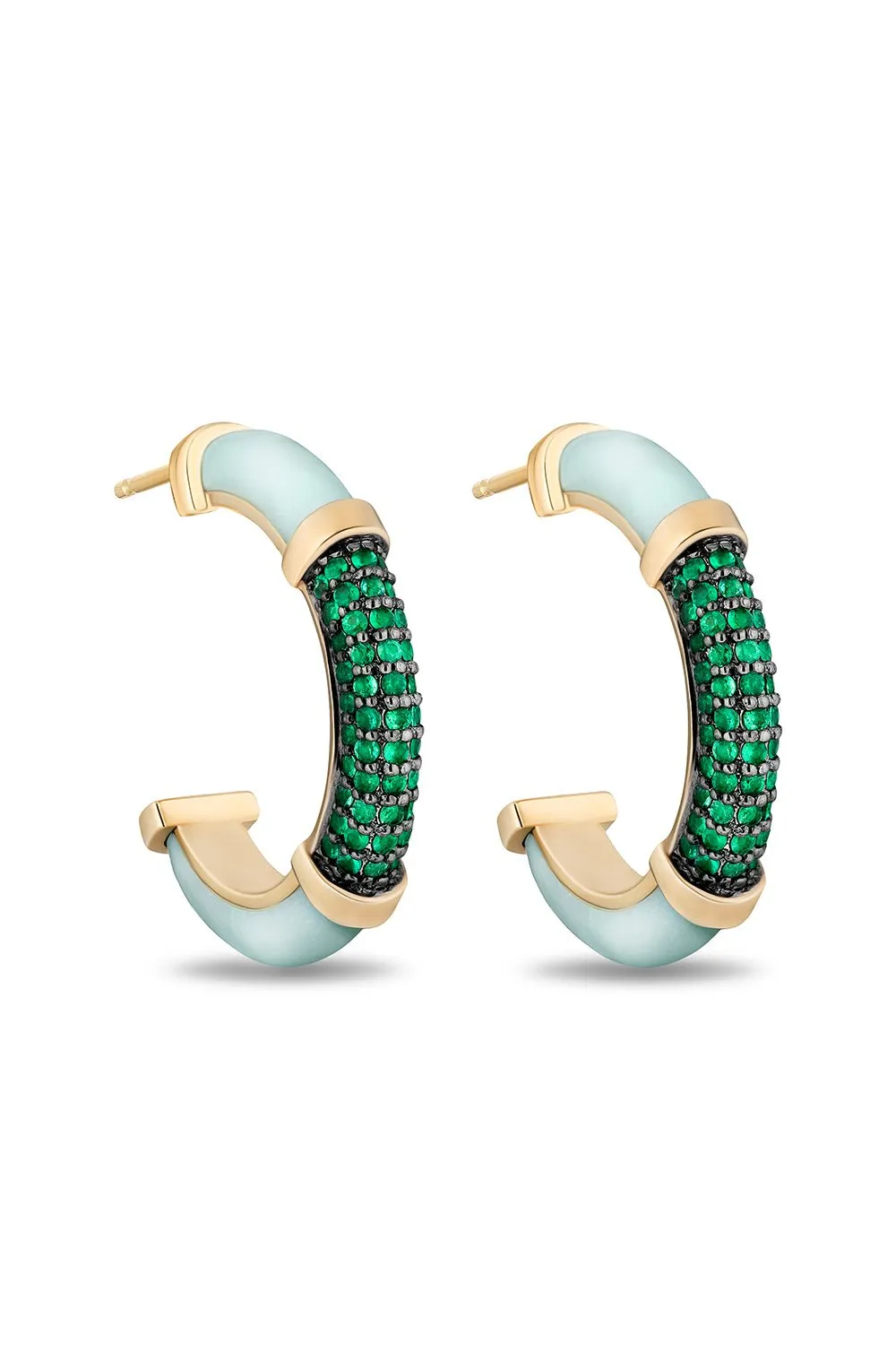 Sugar and Spice Emerald Hoop Earrings
