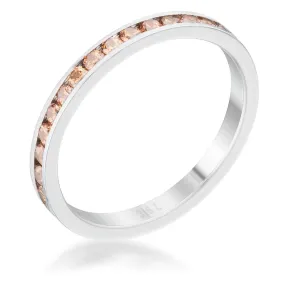 Teresa Champagne Silver Eternity Ring | 1ct | Stainless Steel