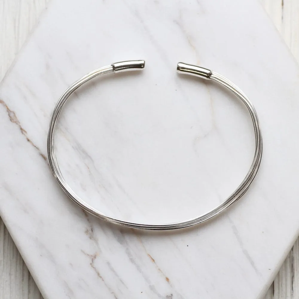 Thin Sterling Silver Elephant Hair Cuff