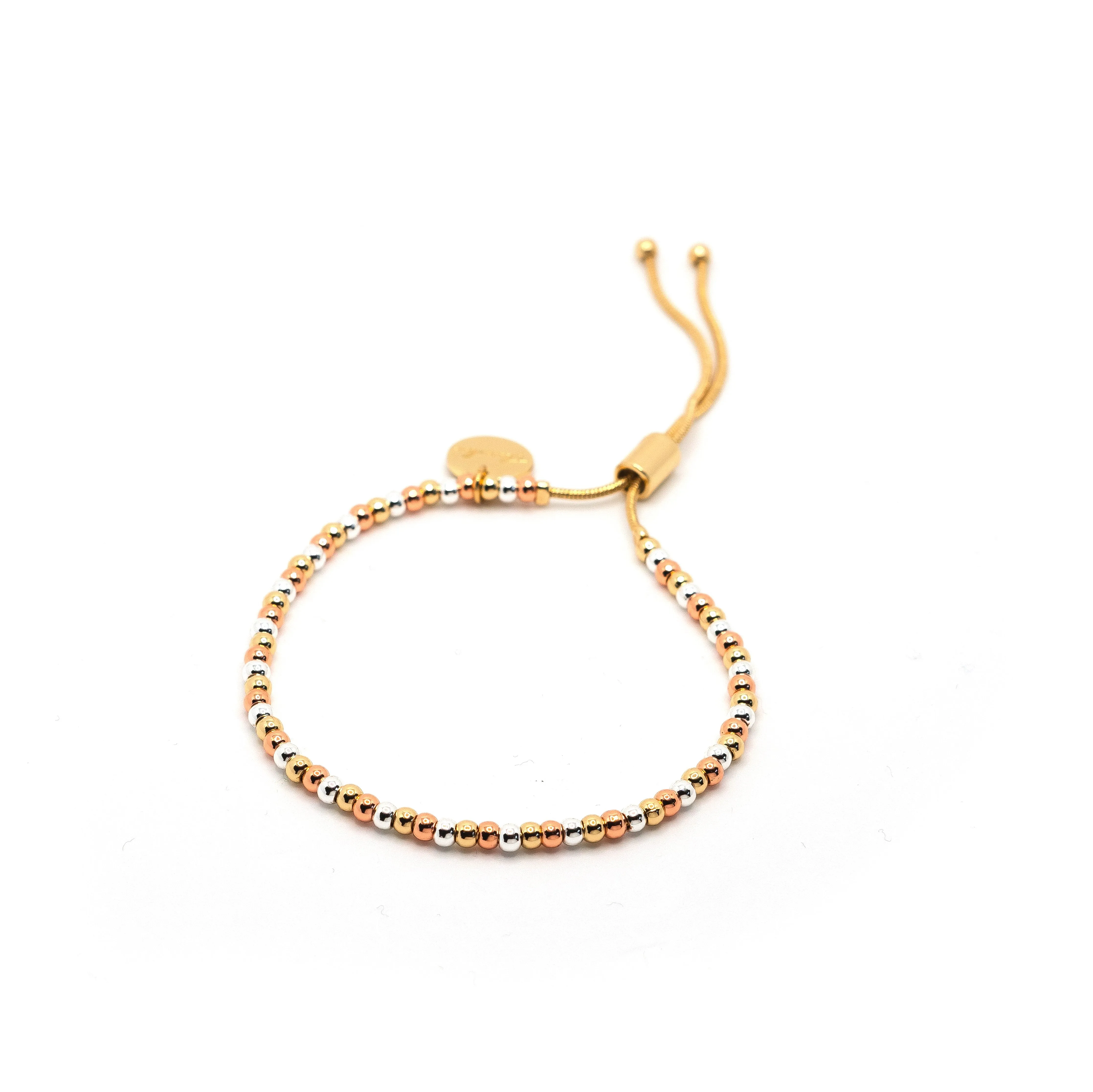 Tri Tone Beaded Adjustable Bracelets