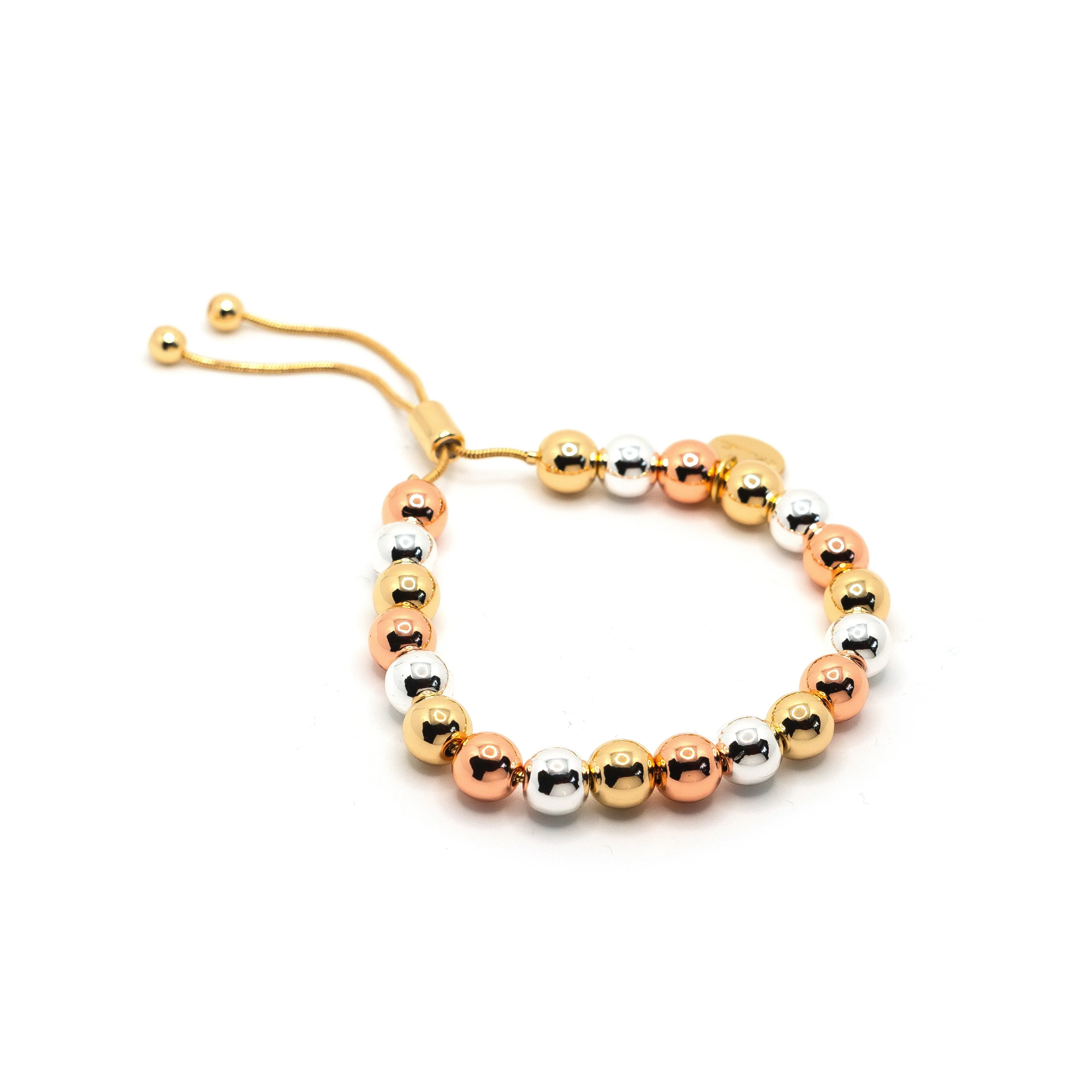 Tri Tone Beaded Adjustable Bracelets