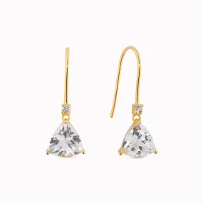 Trillion Cut Earrings White Topaz - Tuva