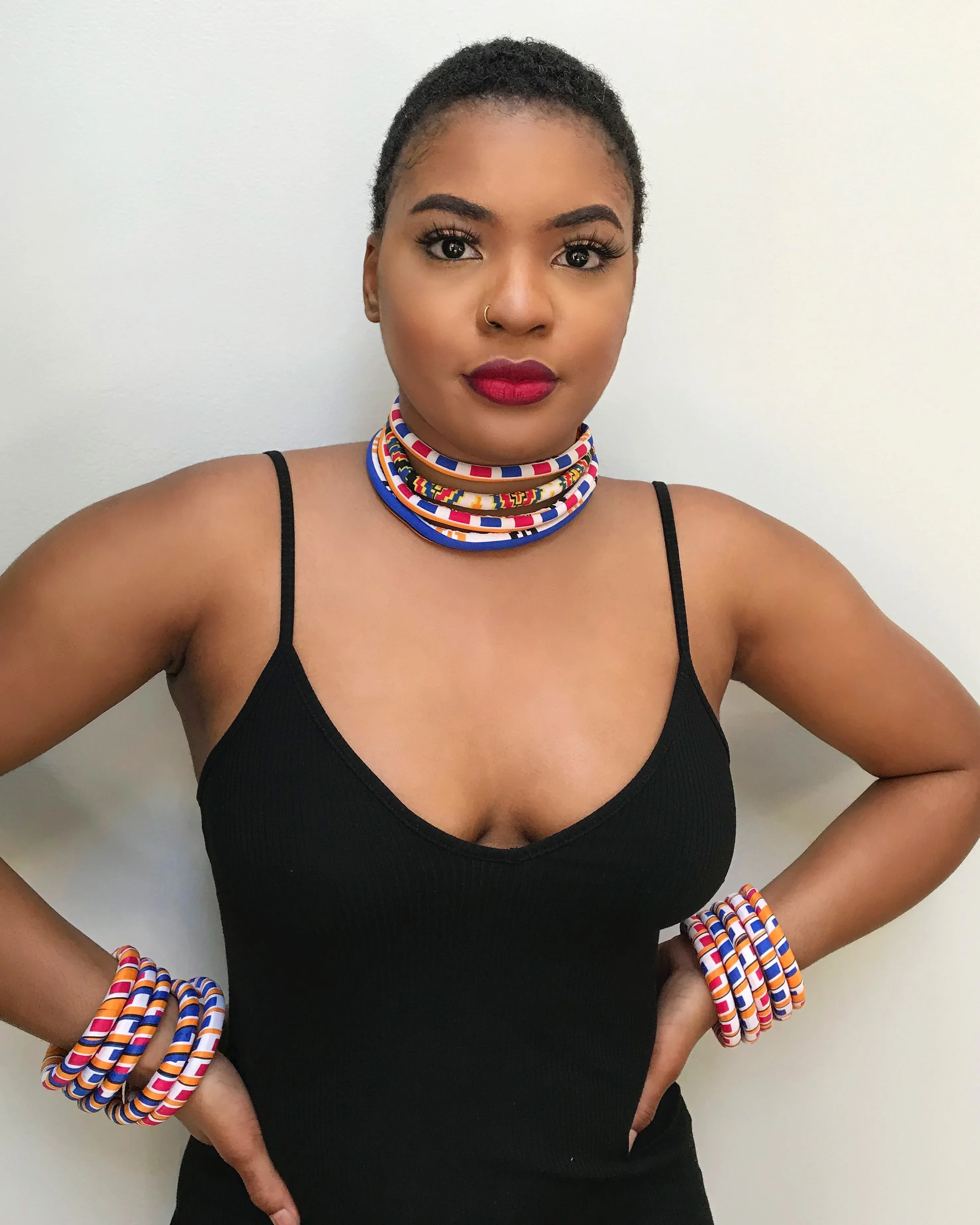 Umi Set of 2 Africa Print Choker Rope