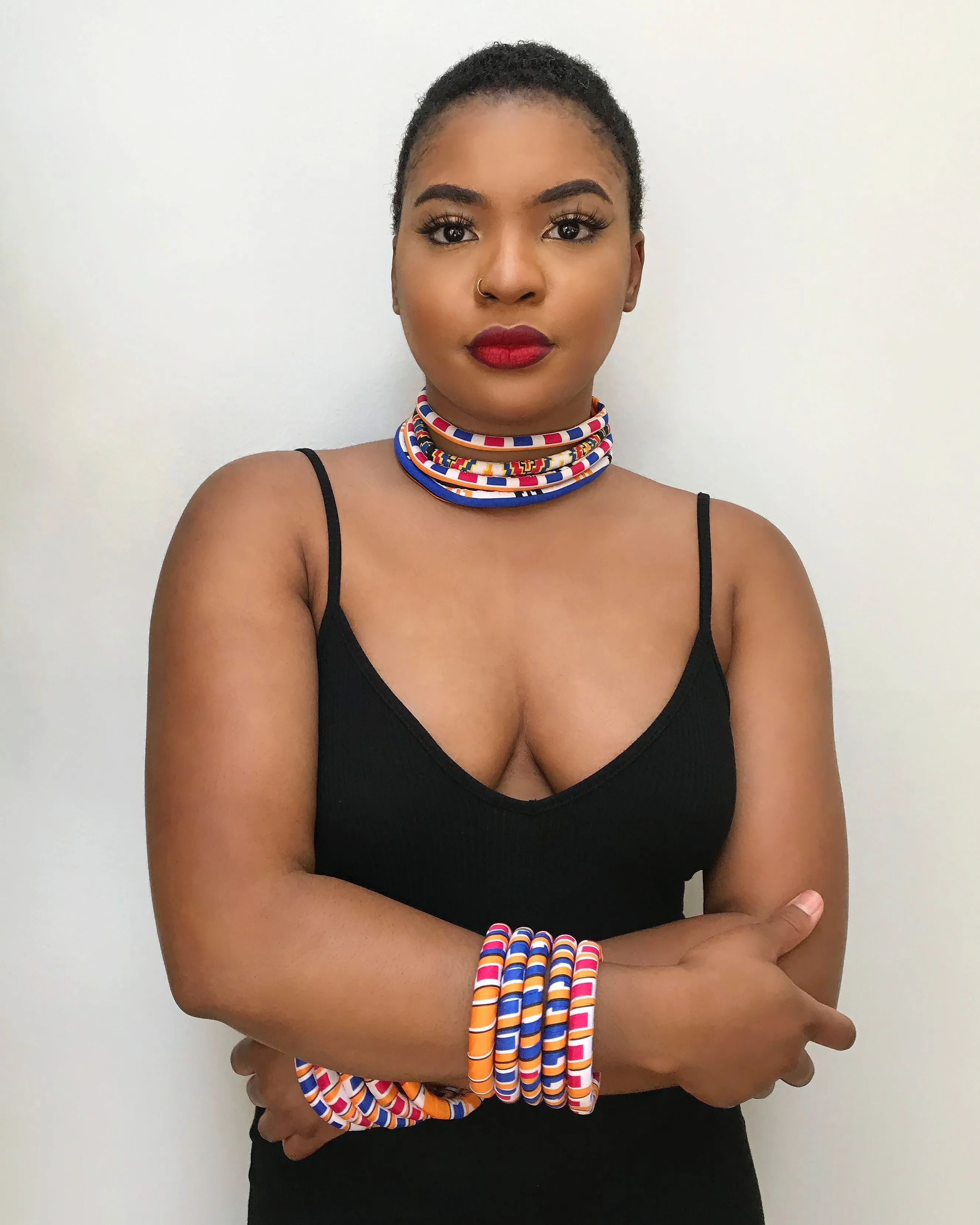 Umi Set of 2 Africa Print Choker Rope