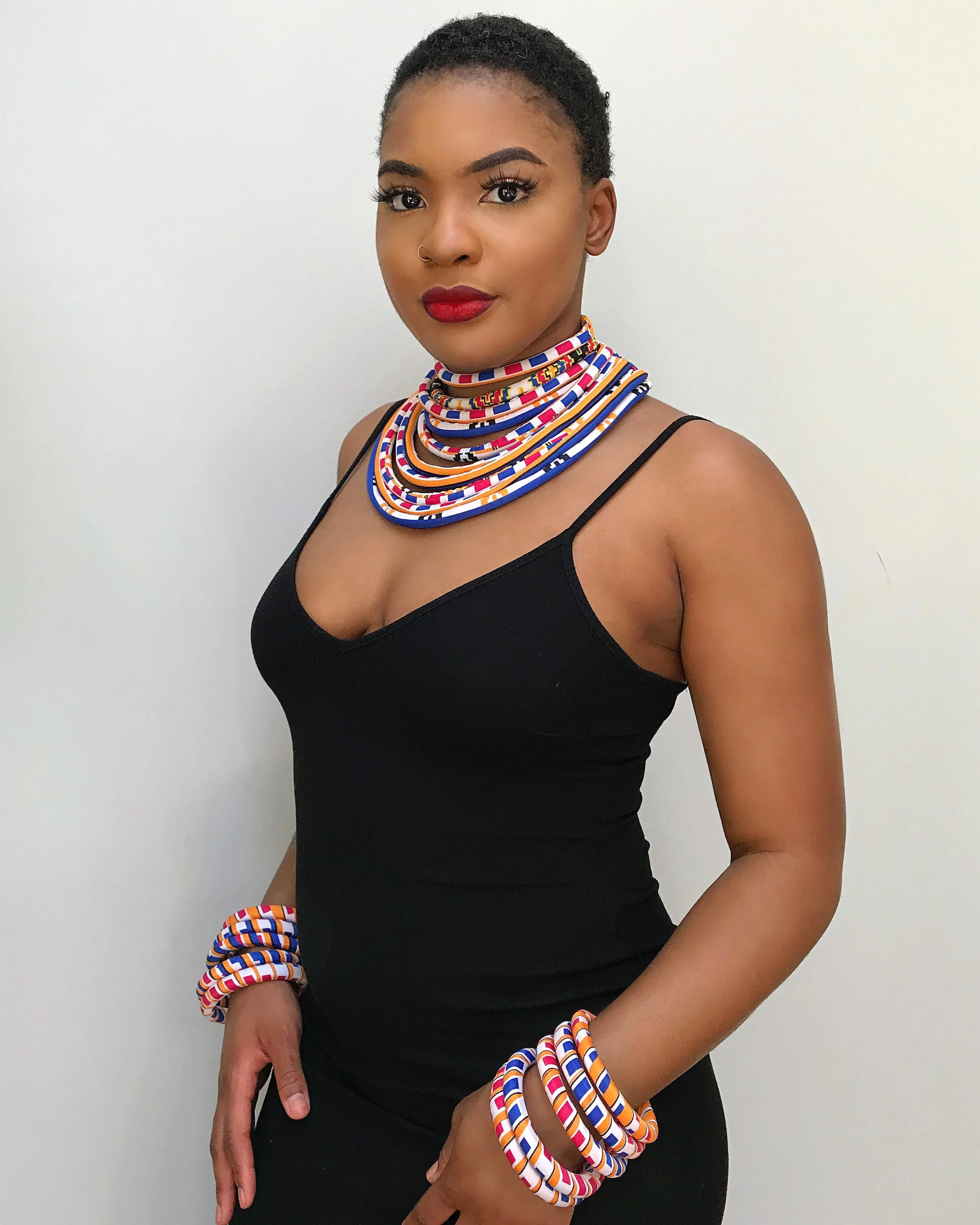 Umi Set of 2 Africa Print Choker Rope