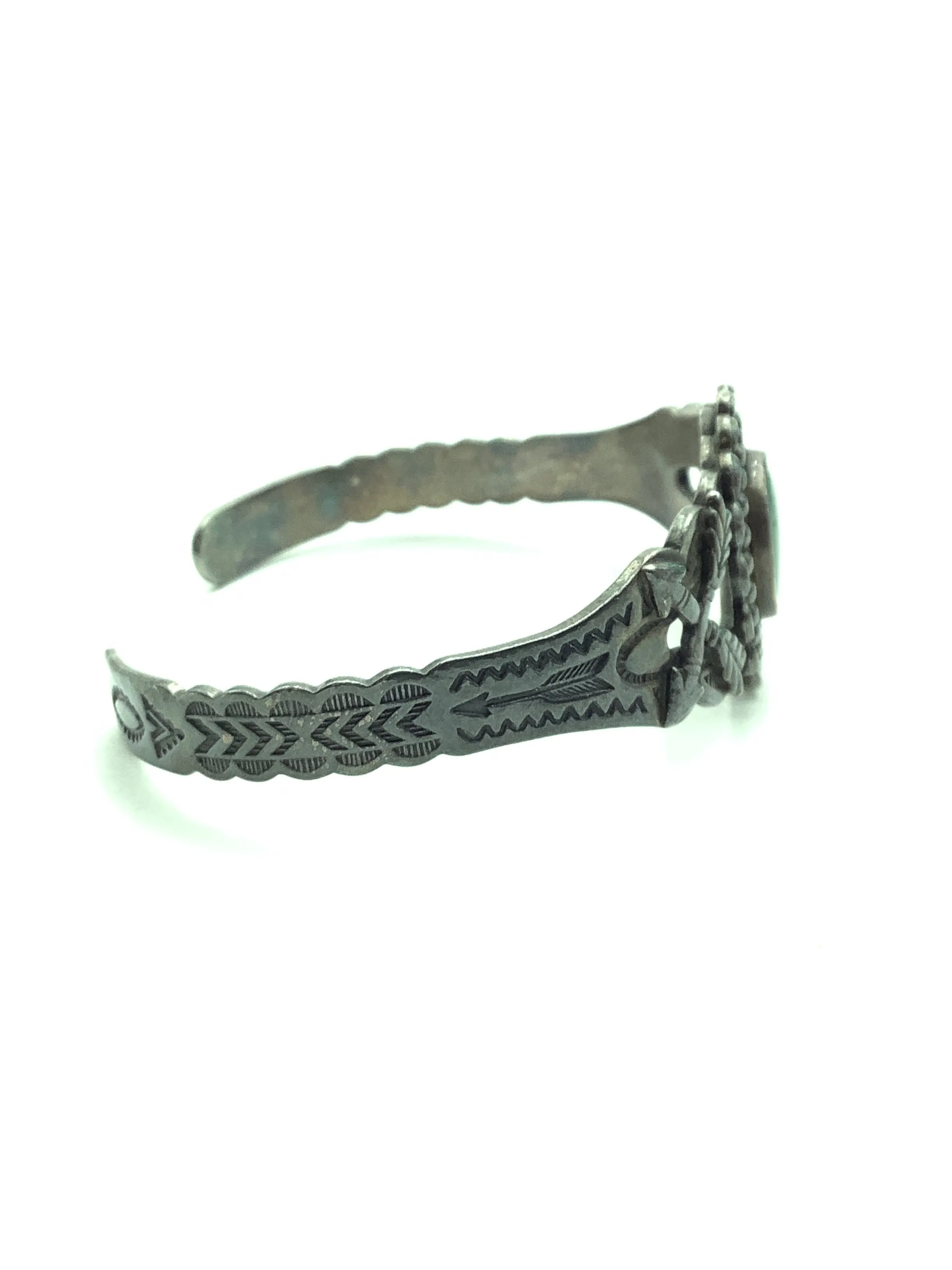 Vintage Navajo Turquoise and Sterling Silver Cuff Bracelet
